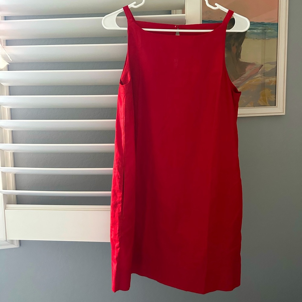 Gap Women’s Linen-Blend Apron Mini Dress. Size Small. NWT. Tomato Red